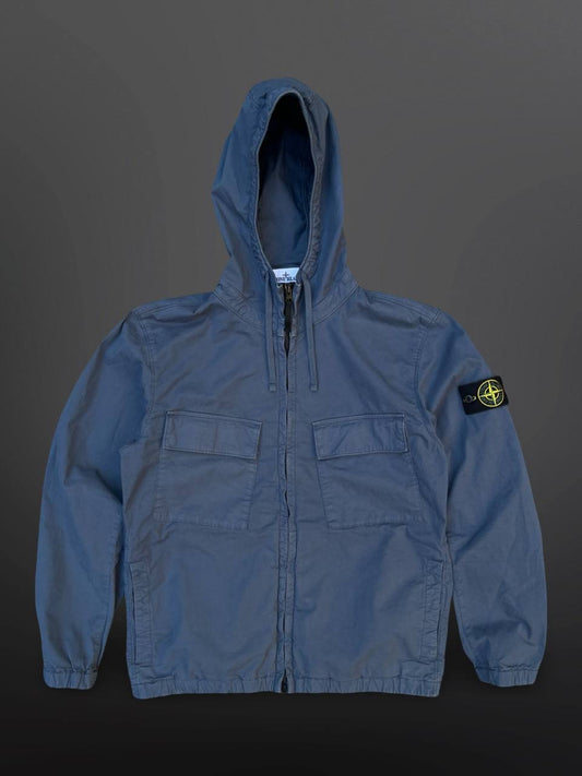 Stone Island Supima Cotton Twill Strech TC Efterårsjakke Windbreaker M Medium Navy Blå 801542610