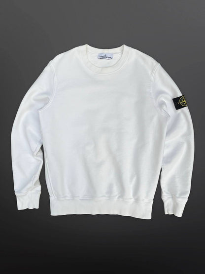 Stone Island Sweatshirt Crew Neck Hvid Medium Brugt