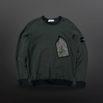 Stone Island Sweatshirt With Nylon Pocket – Dark Green Str. Large