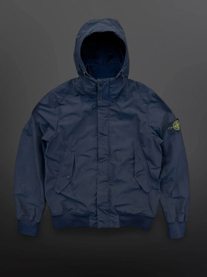 Stone Island Vindjakke i Mørkeblå Large Micro Reps Brugt used