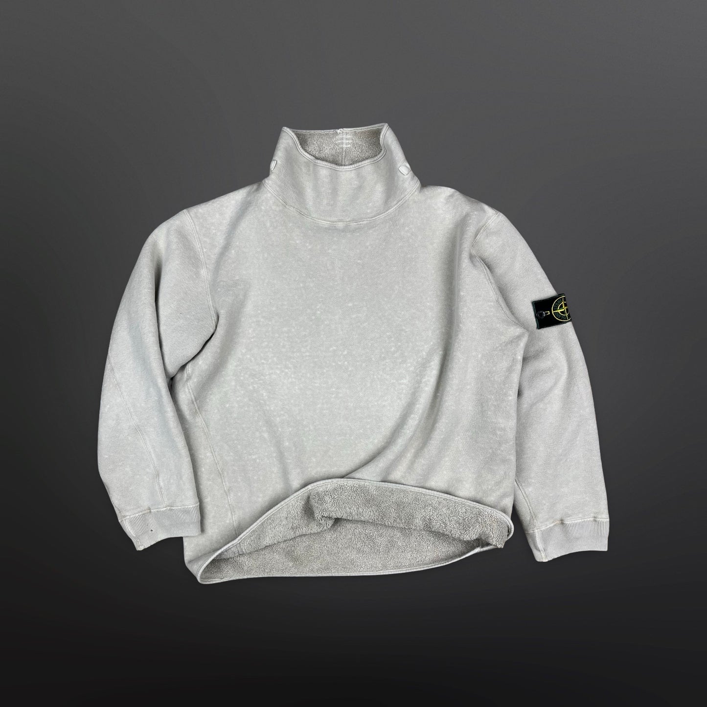 Stone Island Vintage Sweatshirt – Fleece Lined – 1999 – Grå – Str. Large fitter Medium