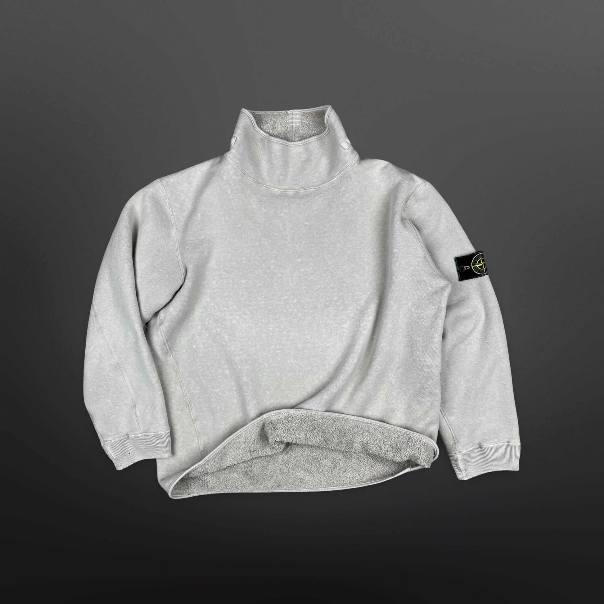 Stone Island Vintage Sweatshirt – Fleece Lined – 1999 – Grå – Str. Large fitter Medium