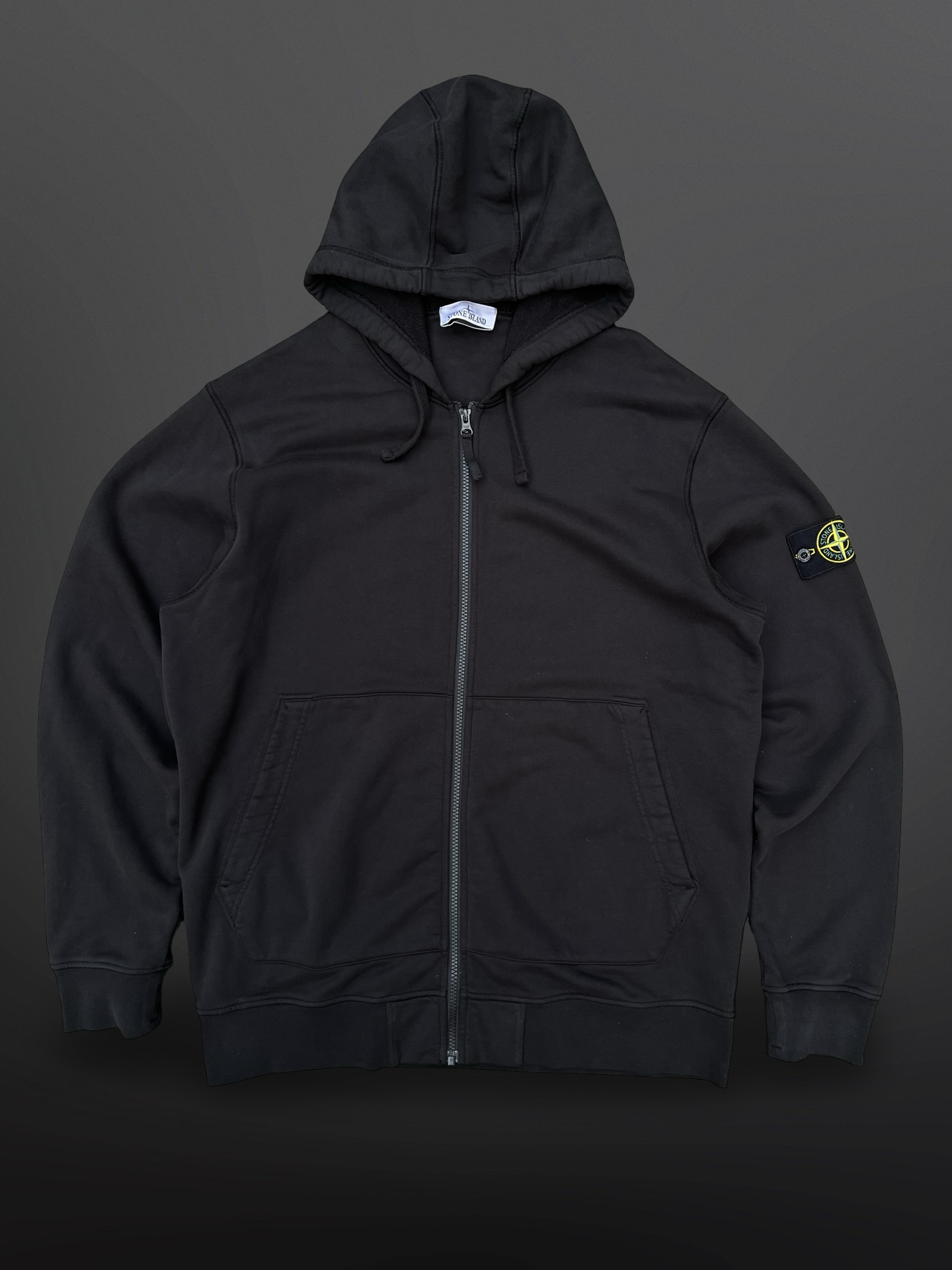 Stone Island Zip Hoodie – Black XXL