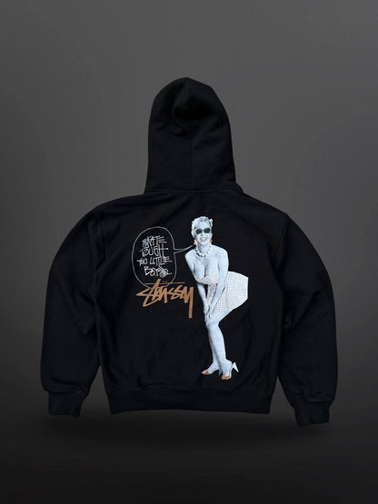 Stussy Zip-Up Hoodie i Sort Large