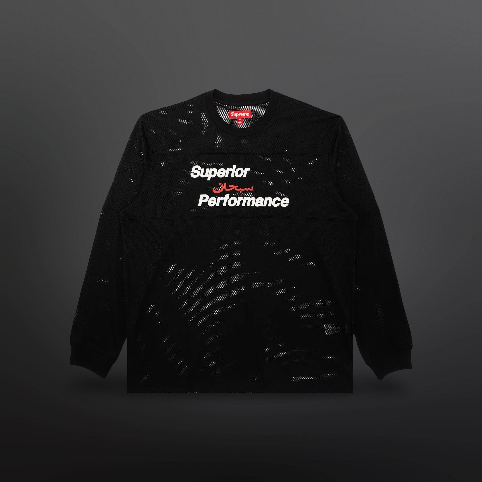 Supreme Arabic Mesh Long-Sleeve Top – Black (