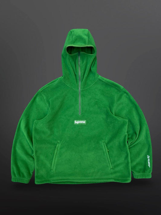 Supreme Box Logo Ninja Fleece Hoodie Polartec L Large Green Grøn