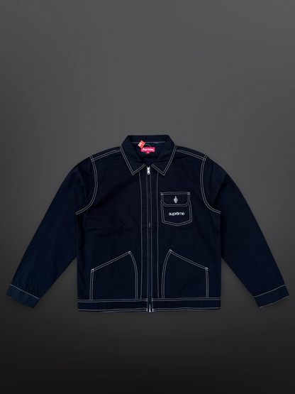 Supreme Canvas Work Jacket Sort, Str. M Sort Black Brand New