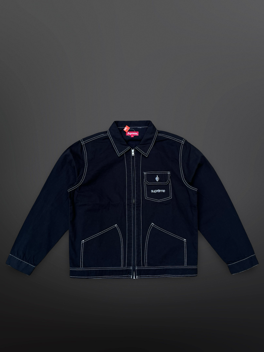 Supreme Canvas Work Jacket Sort, Str. M Sort Black Brand New