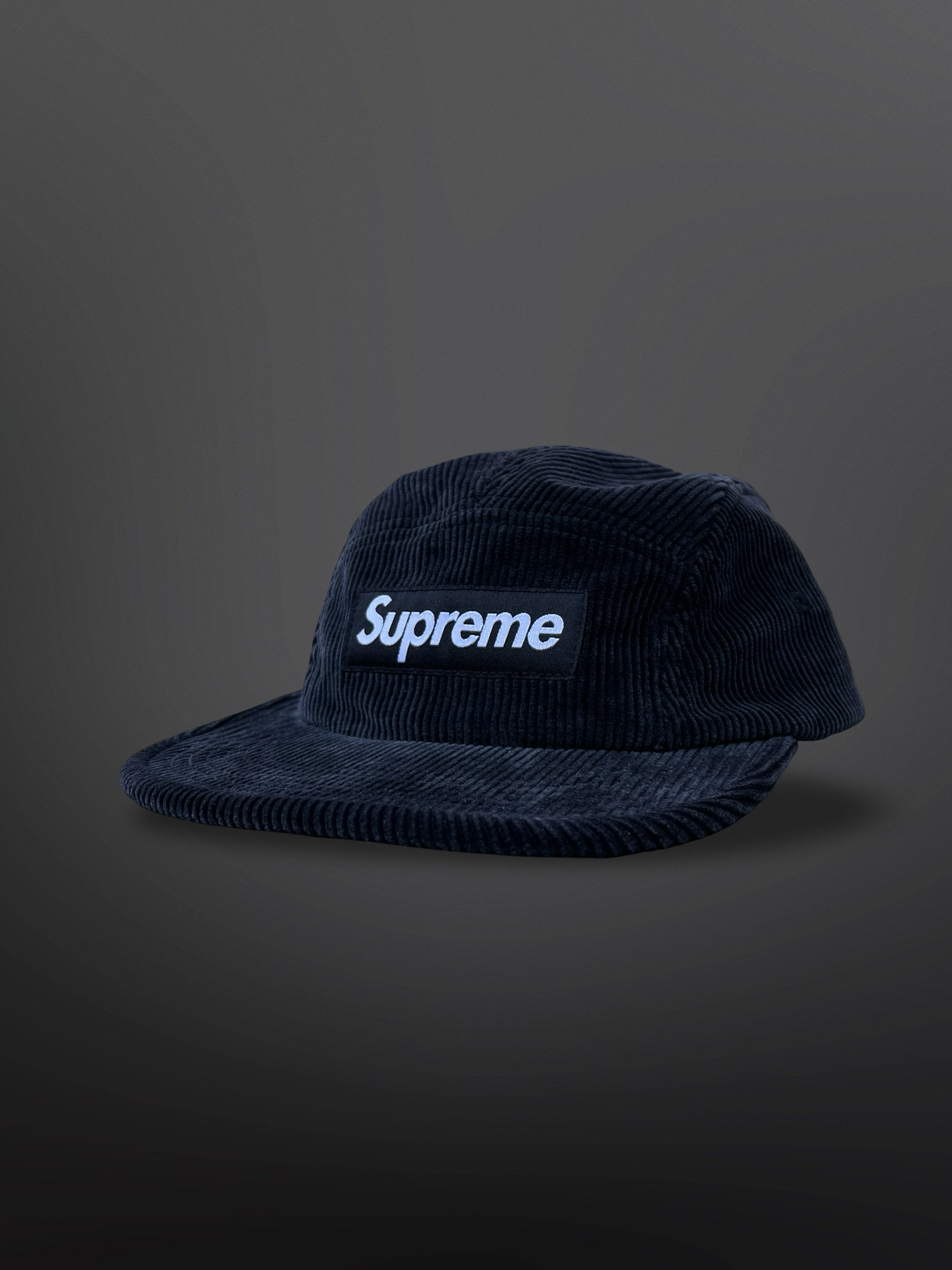 Supreme Cap 5 panel Fløjls Cap Sort Grå One Size