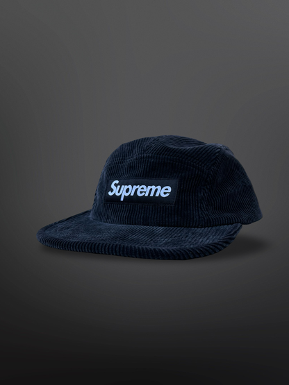 Supreme Cap 5 panel Fløjls Cap Sort Grå One Size