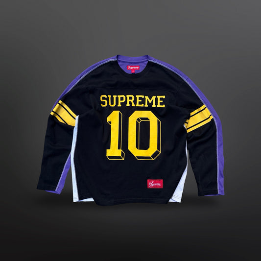 Supreme Hockey Jersey / Long Sleeve – Black / Purple – Size Small