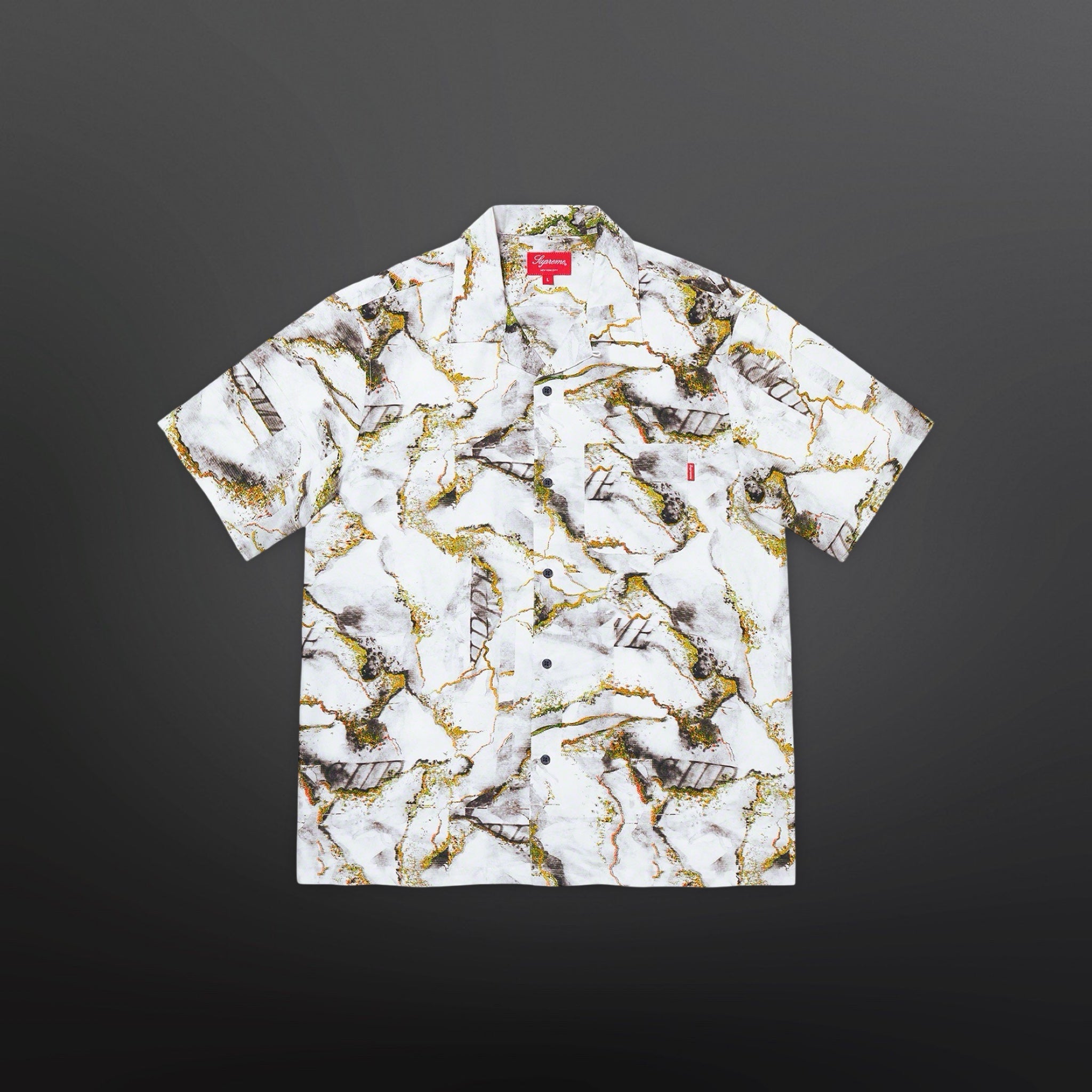 Supreme Marble Silk S/S Shirt – Large – supersaelger