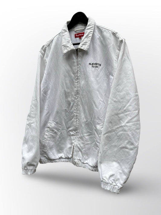 Supreme New York Canvas Hvid Jakke XL Herre Brugt Vintage