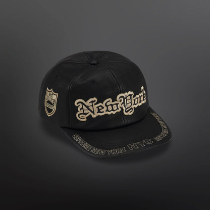 Supreme New York Leather 6-Panel – Sort