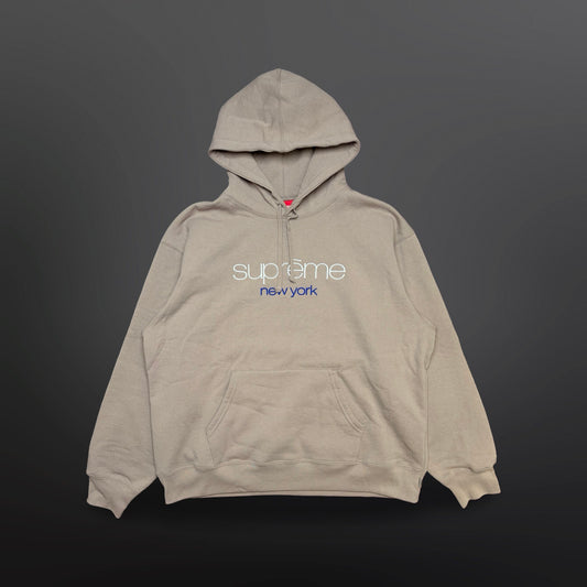 Supreme New York Logo Hoodie – Taupe – Large