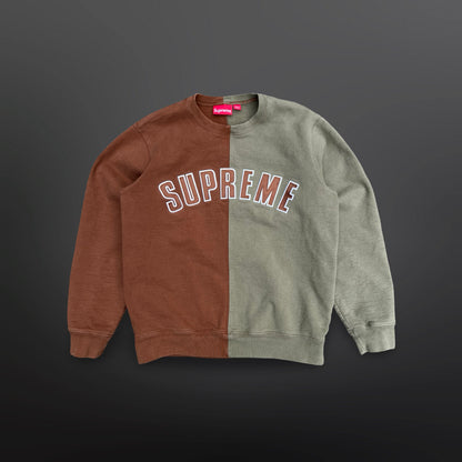 Supreme Split Crewneck – Brun / Oliven – Str. Medium