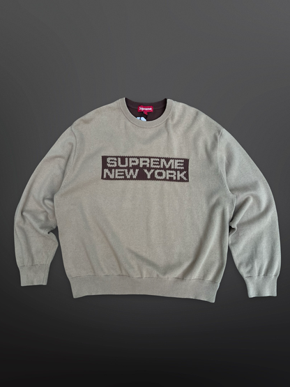 Supreme Strik Crew Neck Beige Brun L Large