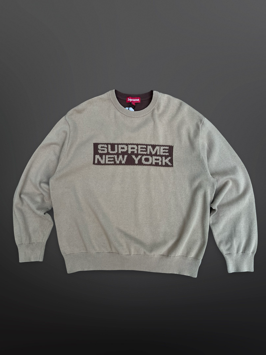 Supreme Strik Crew Neck Beige Brun L Large