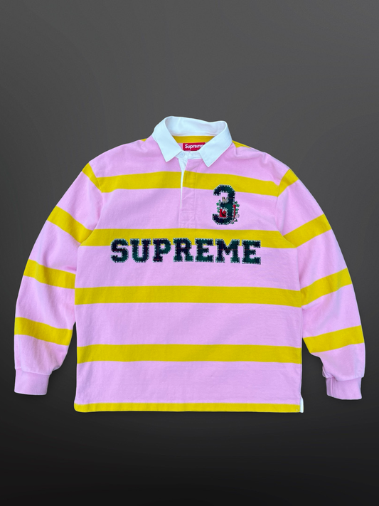 Supreme Stripe Rugby Pink/Yellow, Str. M