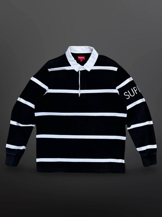 Supreme Striped Rugby FW16 Black L Large