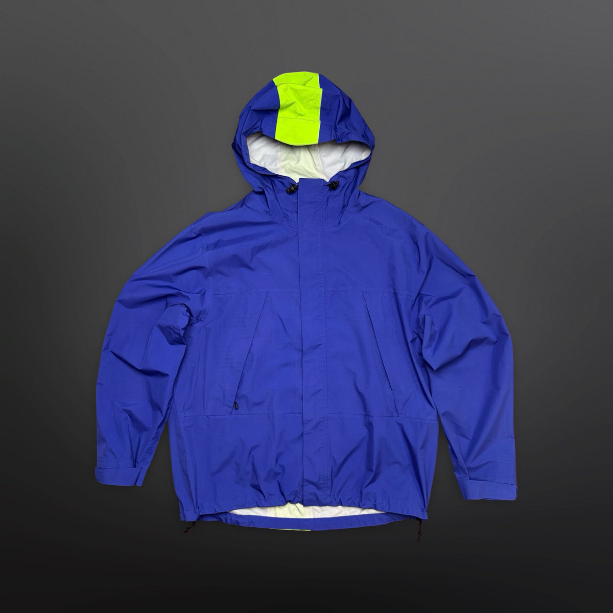 Supreme Triple-Layer Regnjakke – Royal Blue / Lime – 