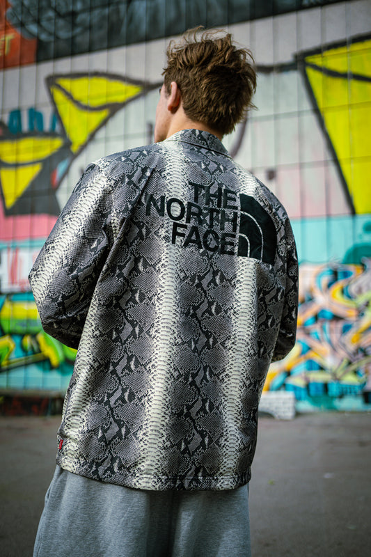 Supreme X The North Face Regnjakke Skaljakke Snake Skin L Large Grå