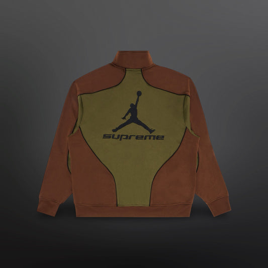 Supreme x Jordan Tricot Track Jacket – Olive/Brown M Medium