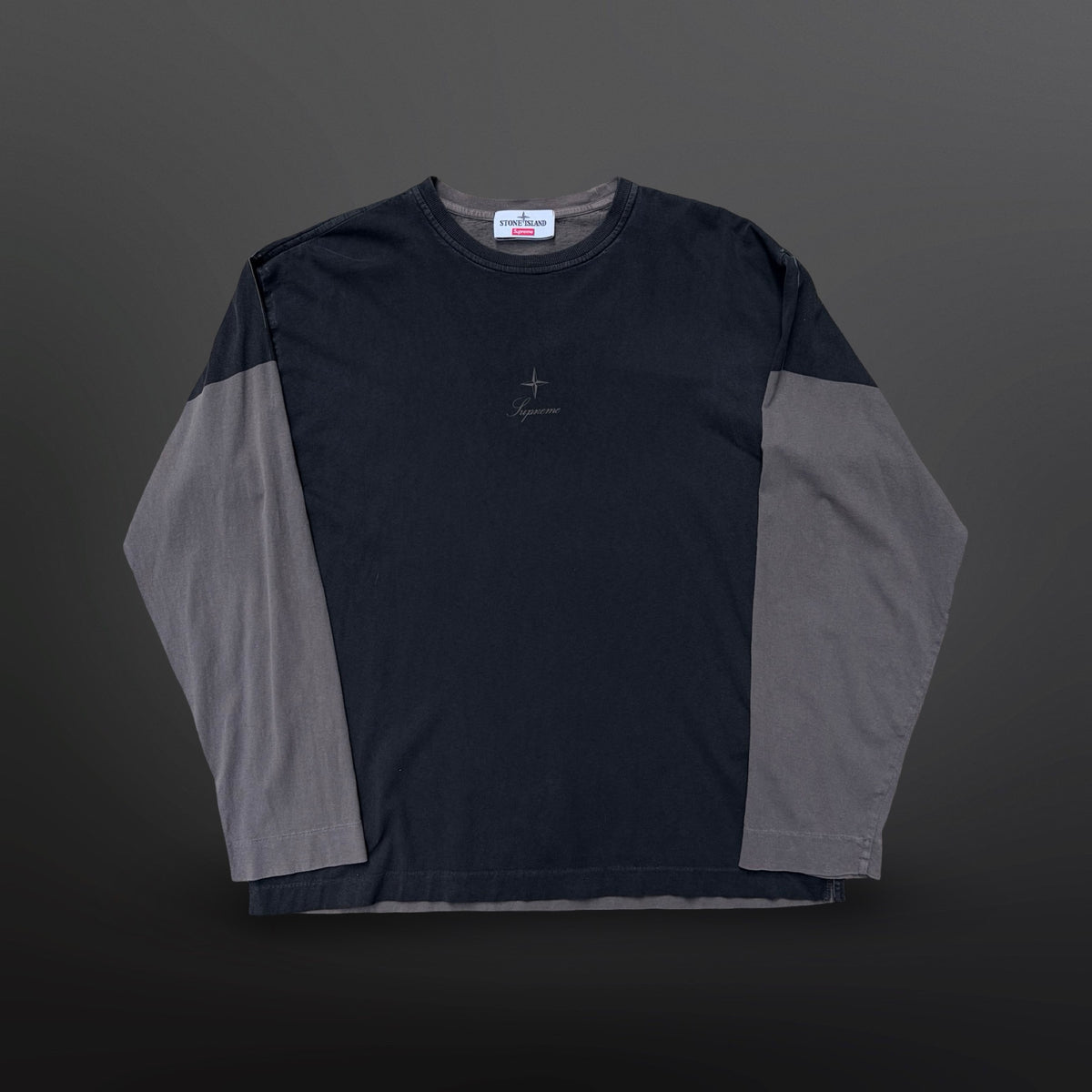 Supreme x Stone Island Long Sleeve – Black/Grey – Large