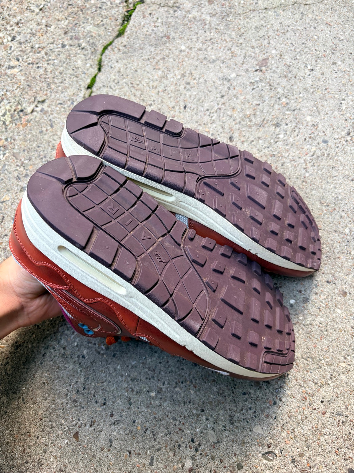 Detalje af sålmønster og stand på Nike x Patta Air Max 1