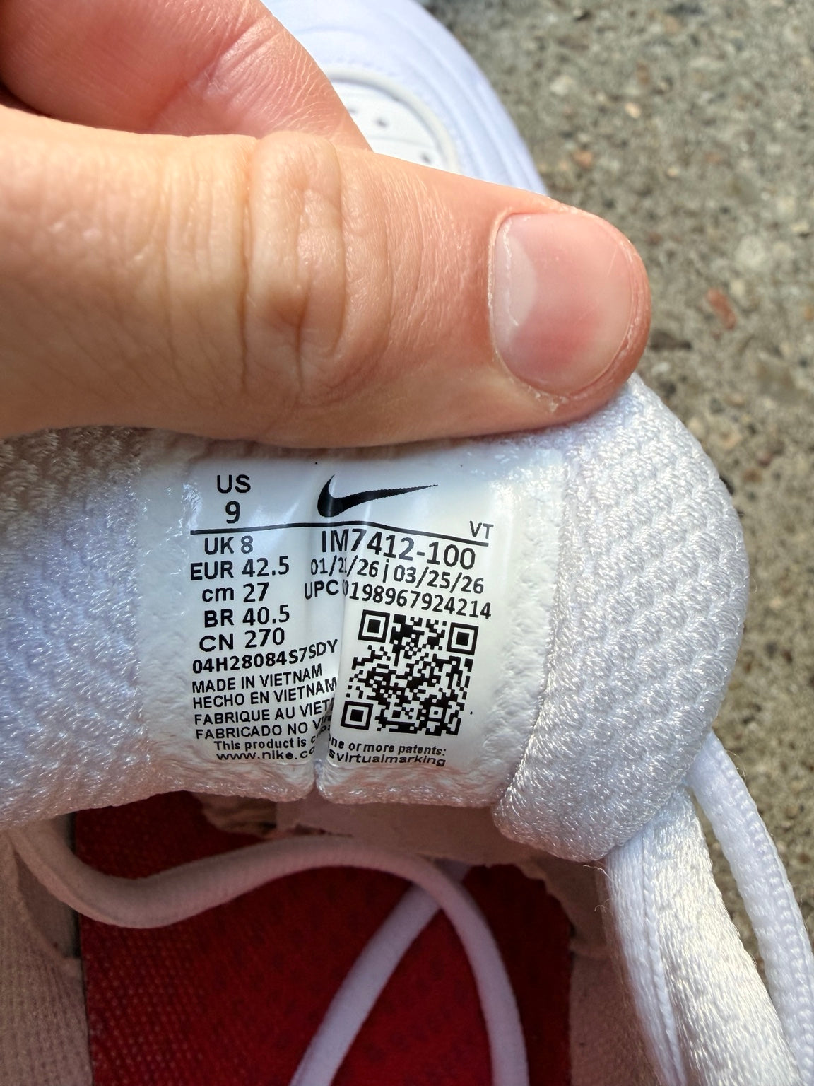 Nike x Supreme størrelsesmærke – EU 42,5 US 9 UK 8 27 cm IM7412-100